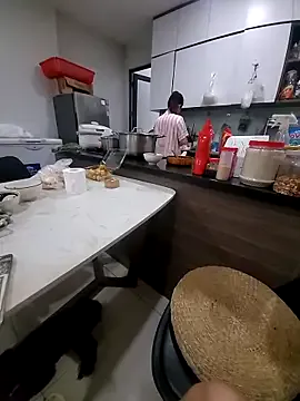 Nailaa-20 — Show pussy at kitchen