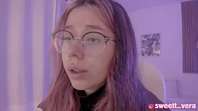 sweet_vera — Lick lips + shy smile with glasses