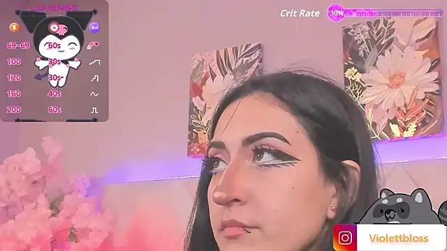 Violettbloss — show tits + nipple clamps + ahegao